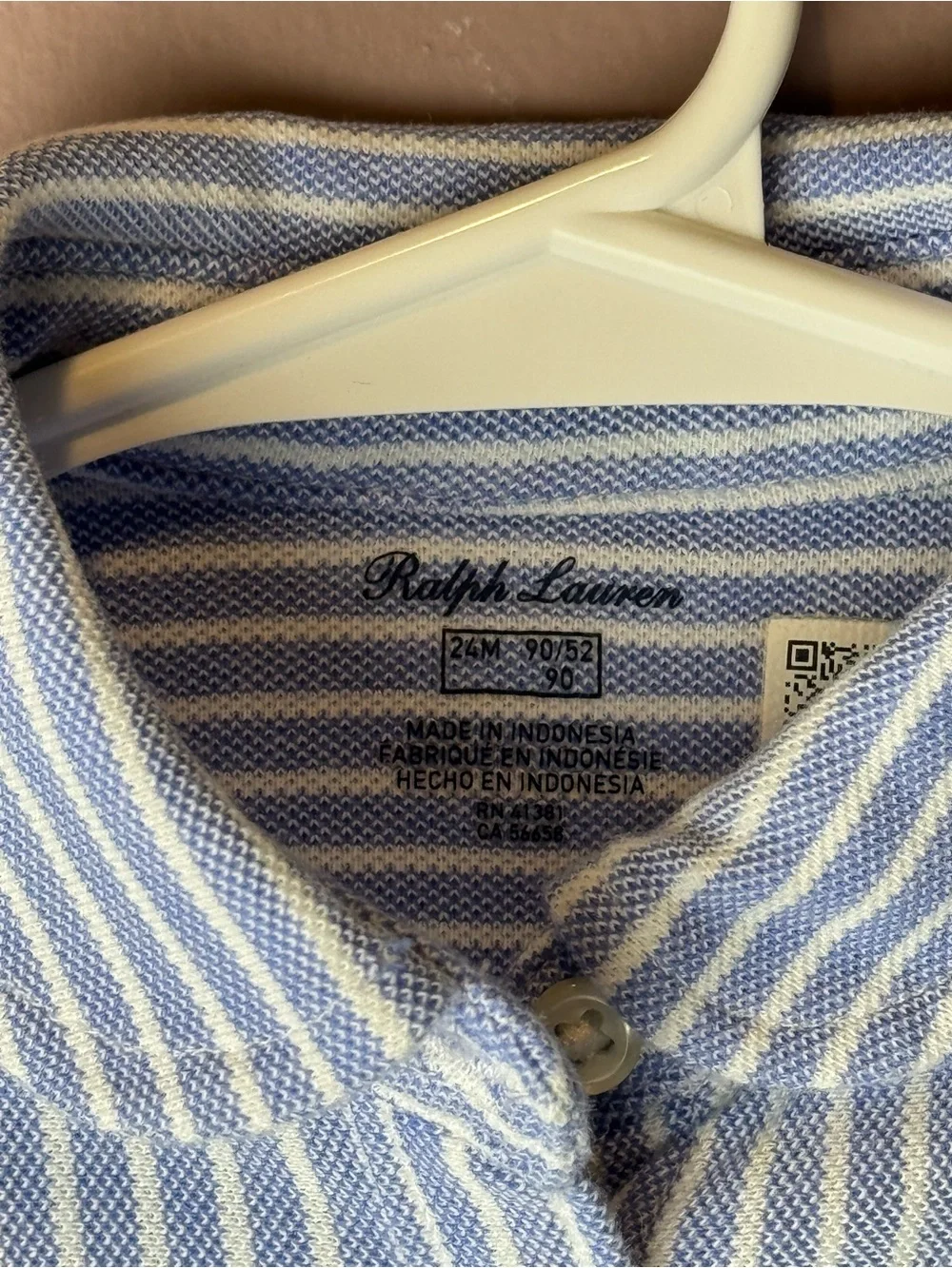 Ralph Lauren Blue White Stripe Dress 24M